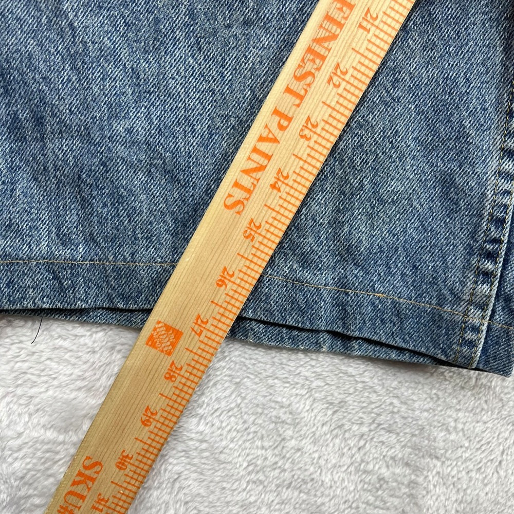 Lee Straight Leg Jeans Mens Blue Denim High Rise Pockets Classic Zip Fly - 50X27 - Picture 6 of 13